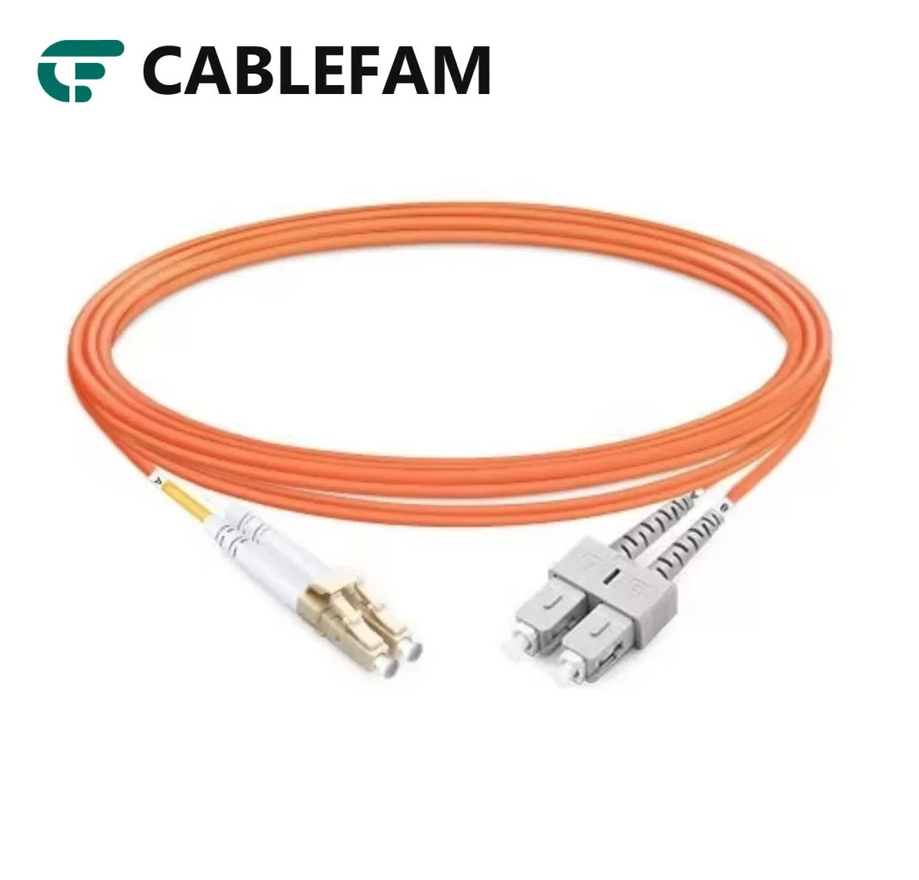 [2pcs] 1M‑10M LC UPC to SC UPC Duplex OM2 LSZH Multimode Fiber Patch Cord LAN