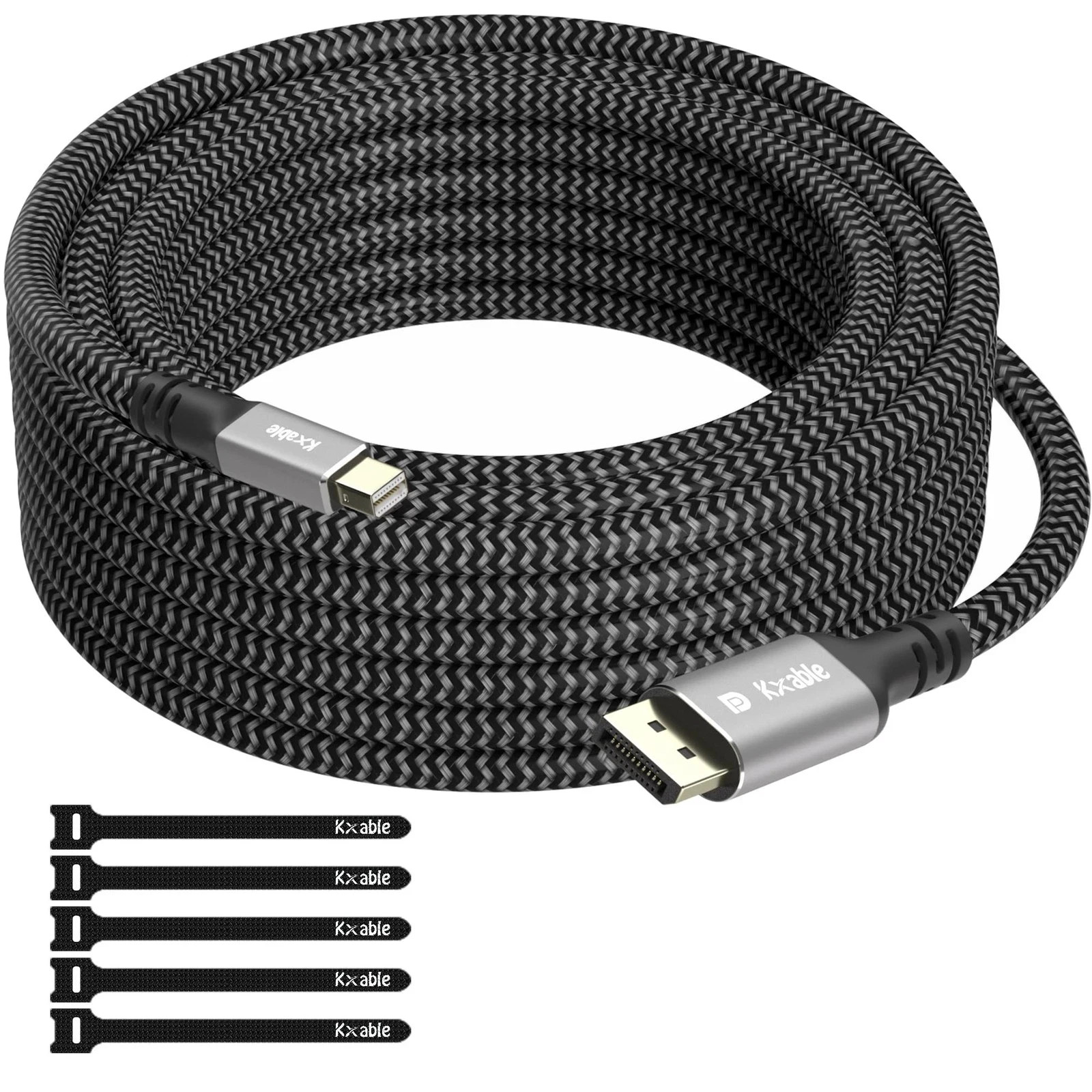 20FT 4K Mini DisplayPort to DisplayPort Cable, 4K@60Hz, Gold-Plated, Braided