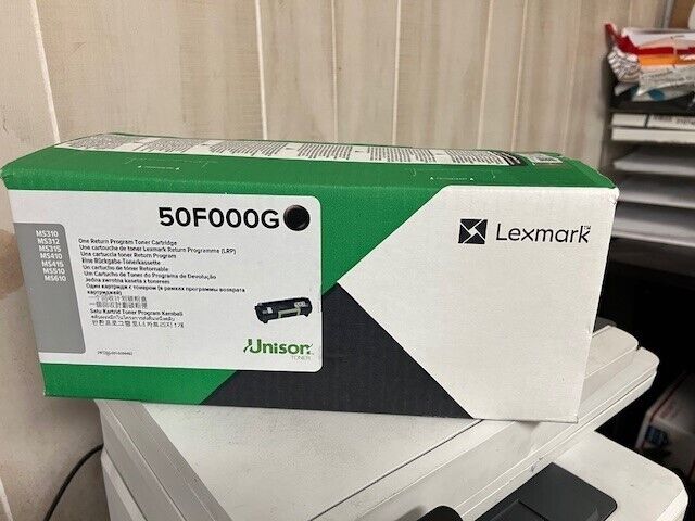 Lexmark 50F000G Toner Cartridge, 1,500 Page-Yield, Black, SEALED BOX