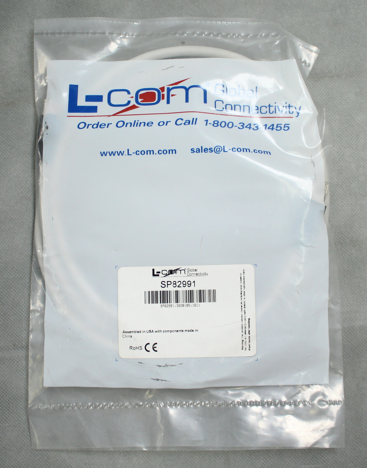 L-Com Shielded Category 6 Low Smoke Zero Halogen Patch Cord SP82991 10ft