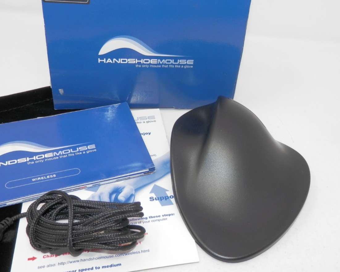 Hippus Hand Shoe Mouse M2WB • Wired Black Medium HandShoeMouse Ergonomic Works
