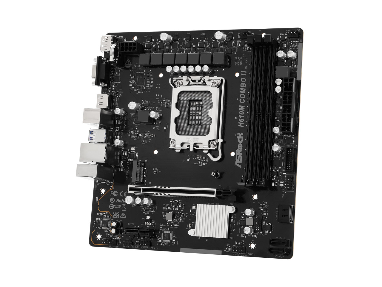 ASRock H610M COMBO II LGA 1700 Intel H610 Micro ATX Motherboard