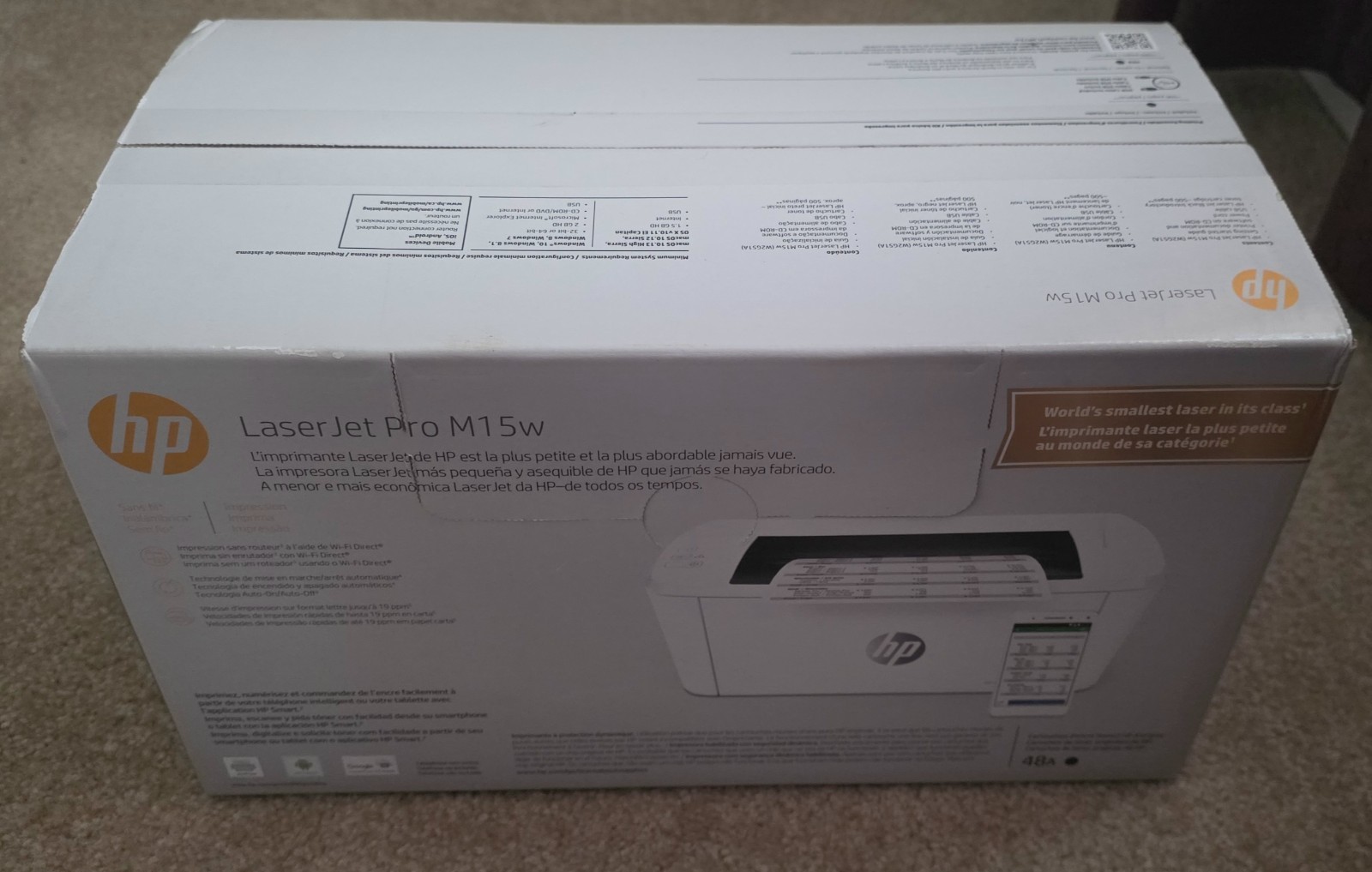 BRAND NEW NIB HP W2G50A, Laserjet Pro M15A Smallest Monochrome Laser Printer