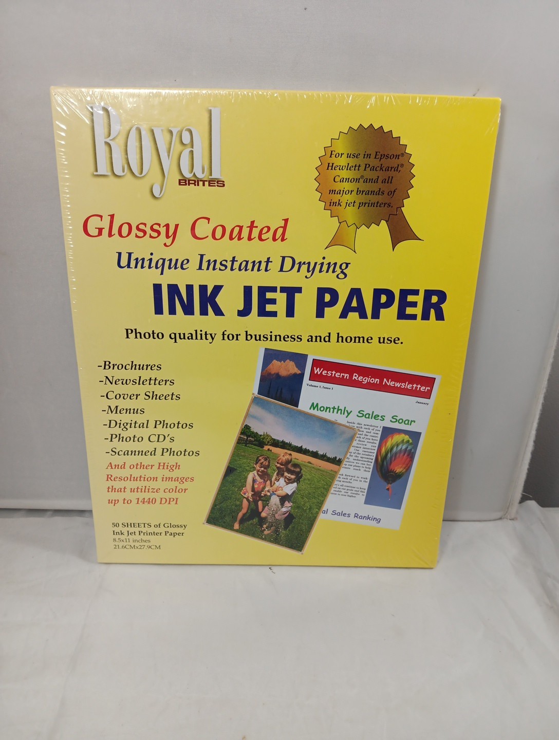 Royal Brites Ink Jet High Gloss Photo Printer Paper 50 Sheet Glossy 8.5" X 11"