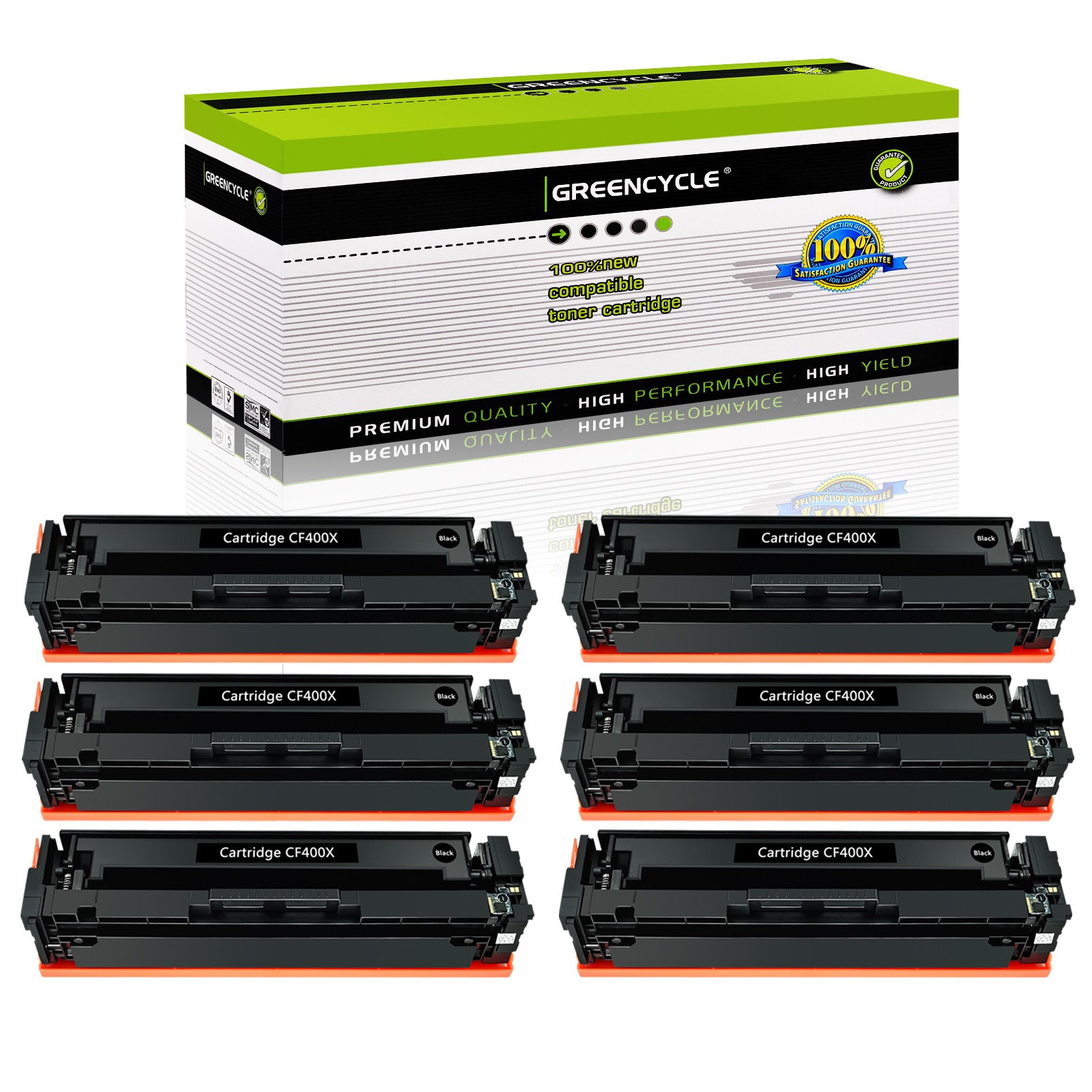 6PK CF400X 201X Black Toner Cartridge For HP Color Laserjet M252dw M277dw M252dn