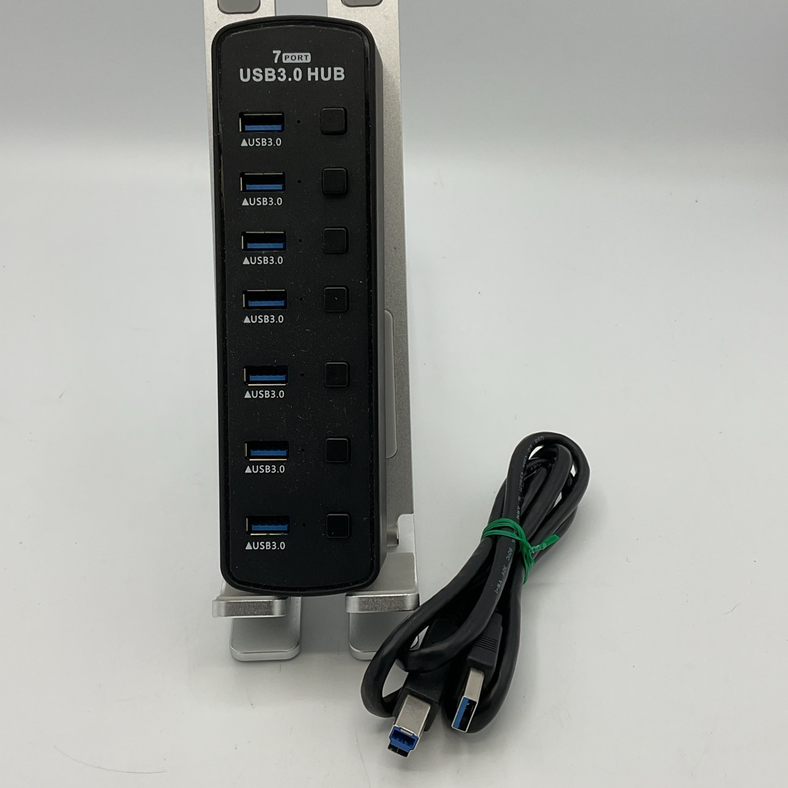 7 Port USB 3.0 Hub Block RGB Color Ring Individual On/off Buttons W/USB CORD
