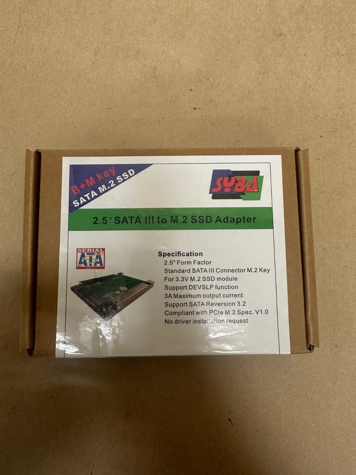 SYBA SY-ADA40087 2.5” SATA 3 to M.2 SSD Adapter *NEW FACTORY SEALED*