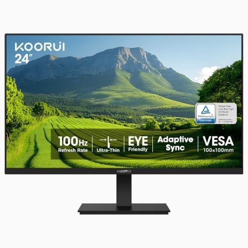24" FHD 100Hz Monitor, Supports 75Hz/60Hz, HDMI VGA, VESA, Eye Care