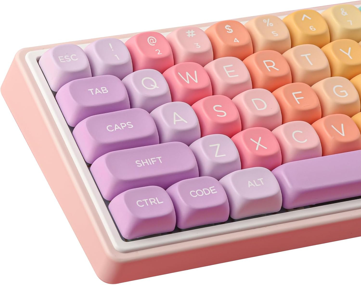 MOA Profile Keycaps,Pbt Cute Rainbow Candy Keycaps 126 Keys