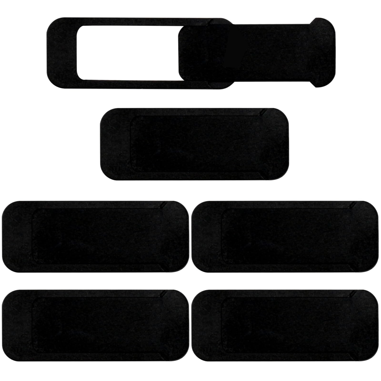 Webcam Cover Slide (6-Pack) – Extra-Large Privacy Shield for Laptop, Black