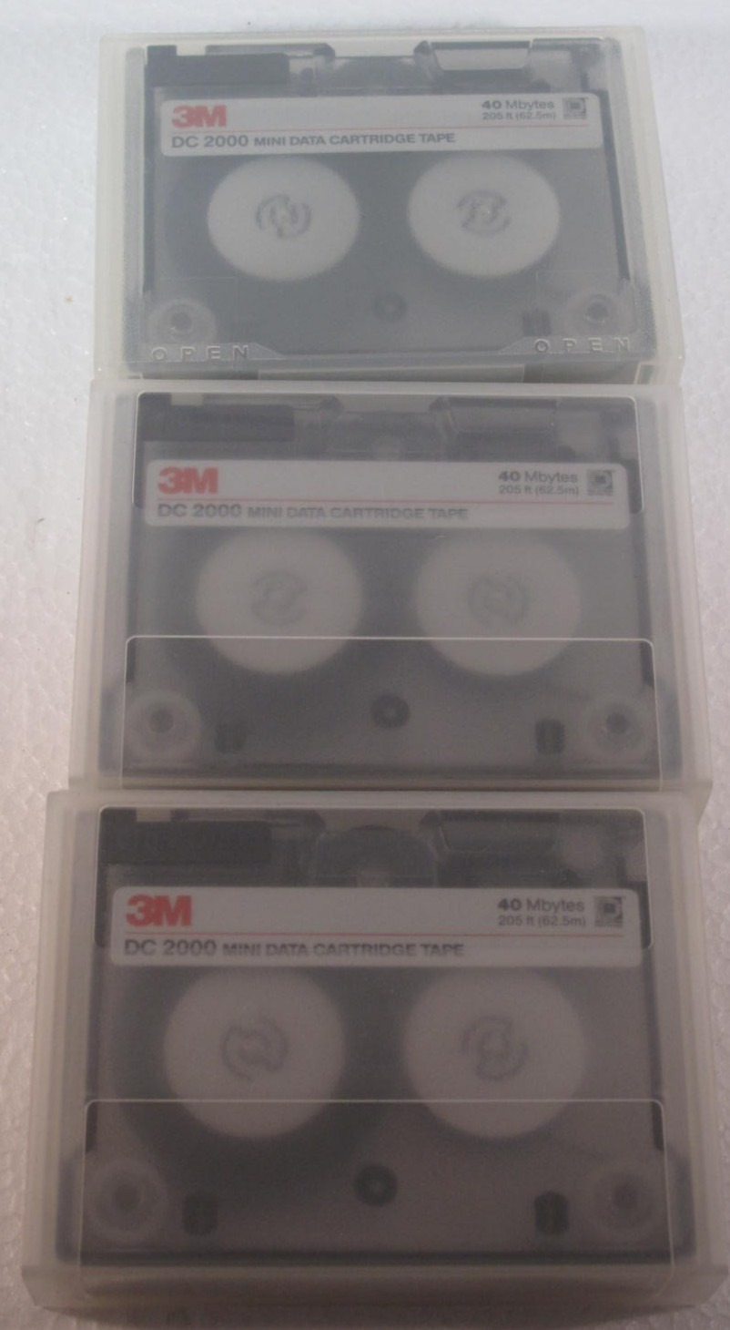 3M, DC2000, Mini Data Cartridge Tape, 3 pcs, New
