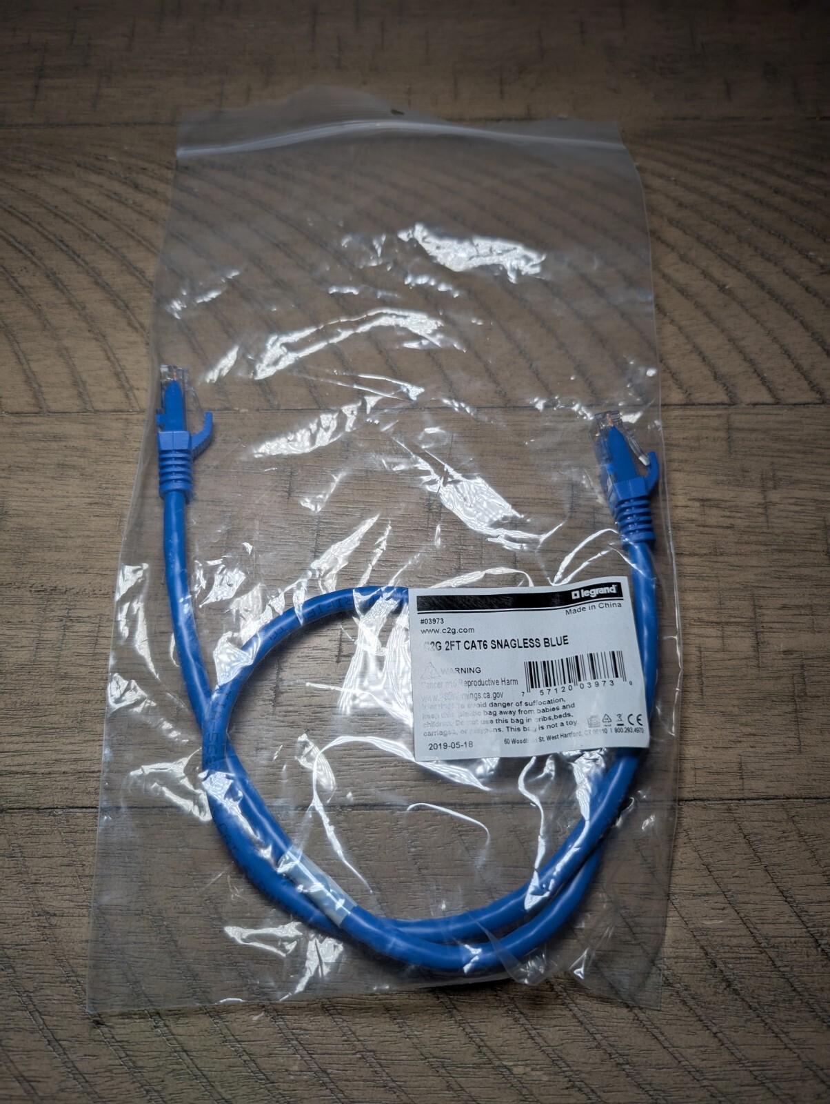 C2G 03973 CAT6 Cable - Snagless Shielded Ethernet Network Patch Cable, Blue 2FT