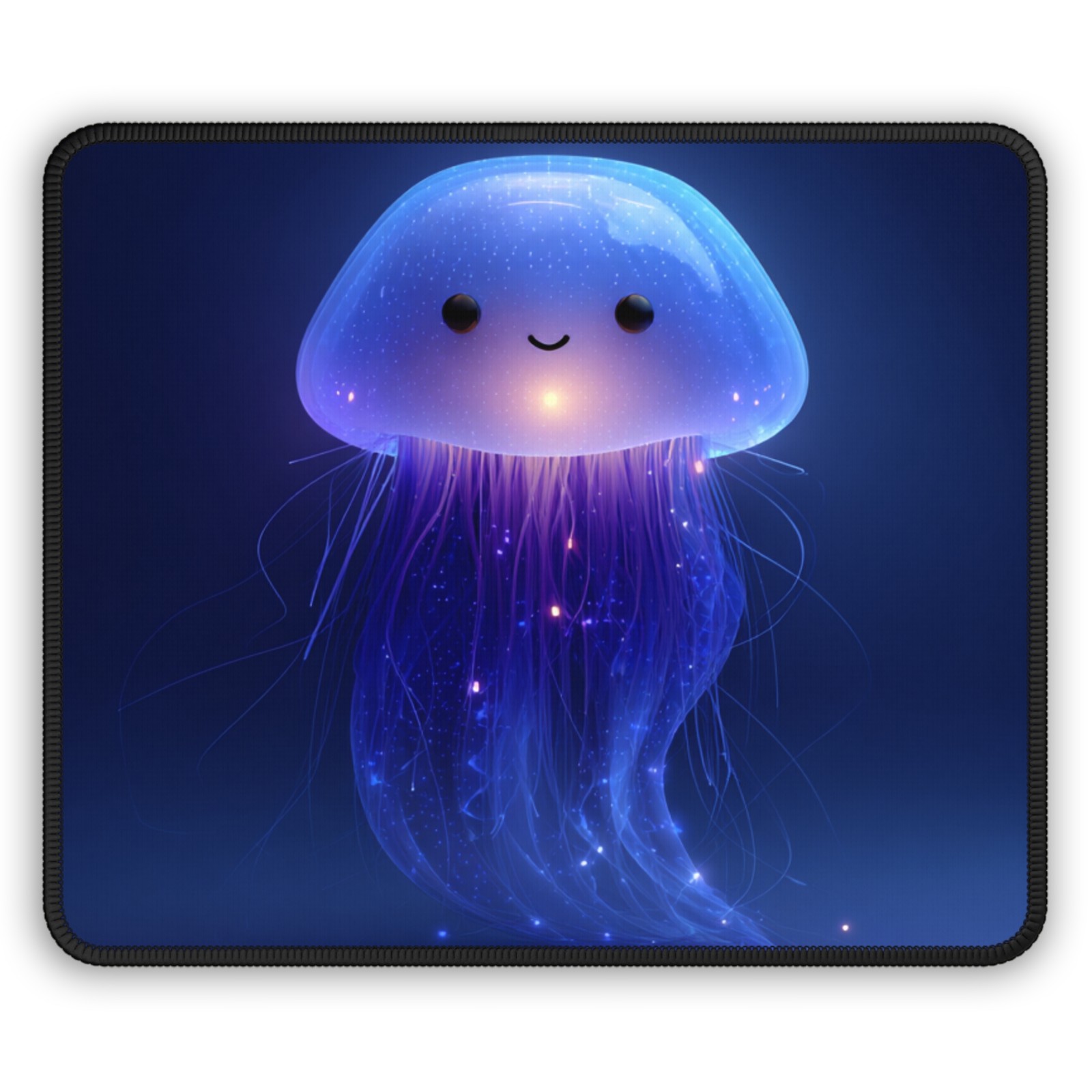 Cute Glowing Jellyfish Gaming Mouse Pad | Neon Ocean Desk Mat