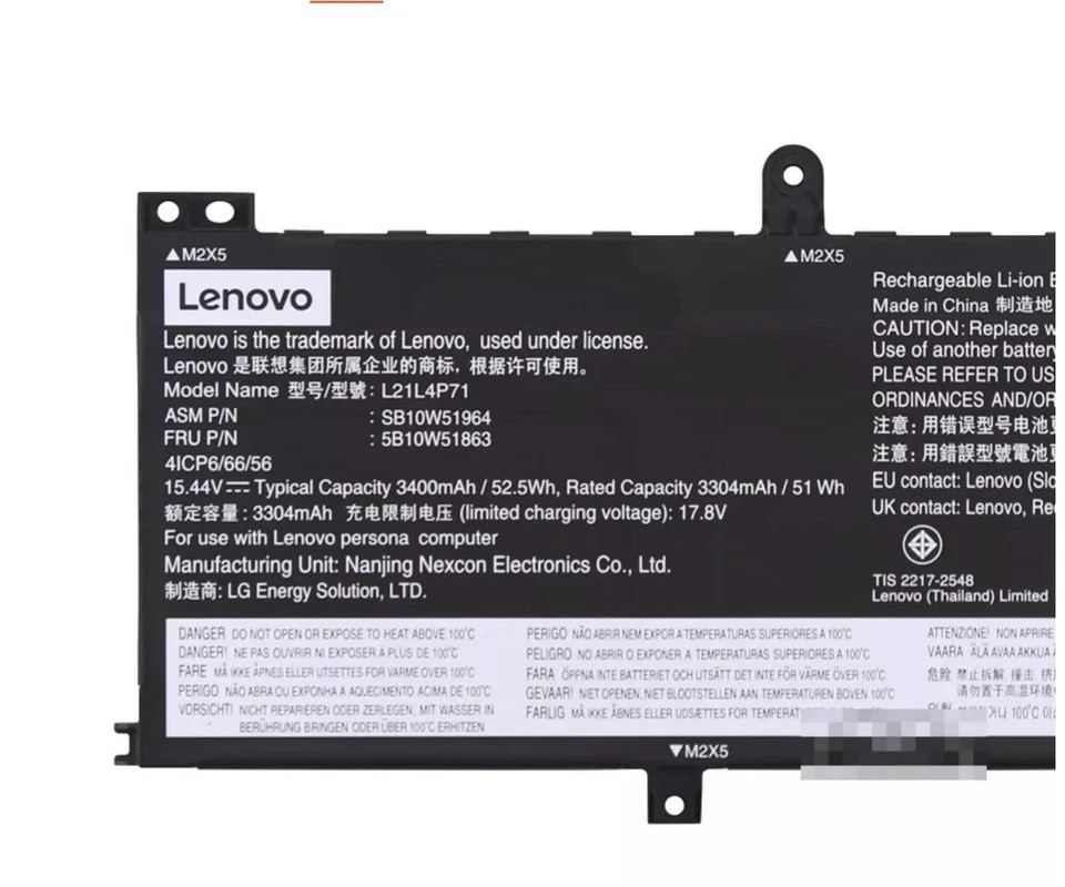 OEM Genuine Lenovo L21L4P71 52.5Wh Battery For ThinkPad P14s T14 Gen 4 2023 2022