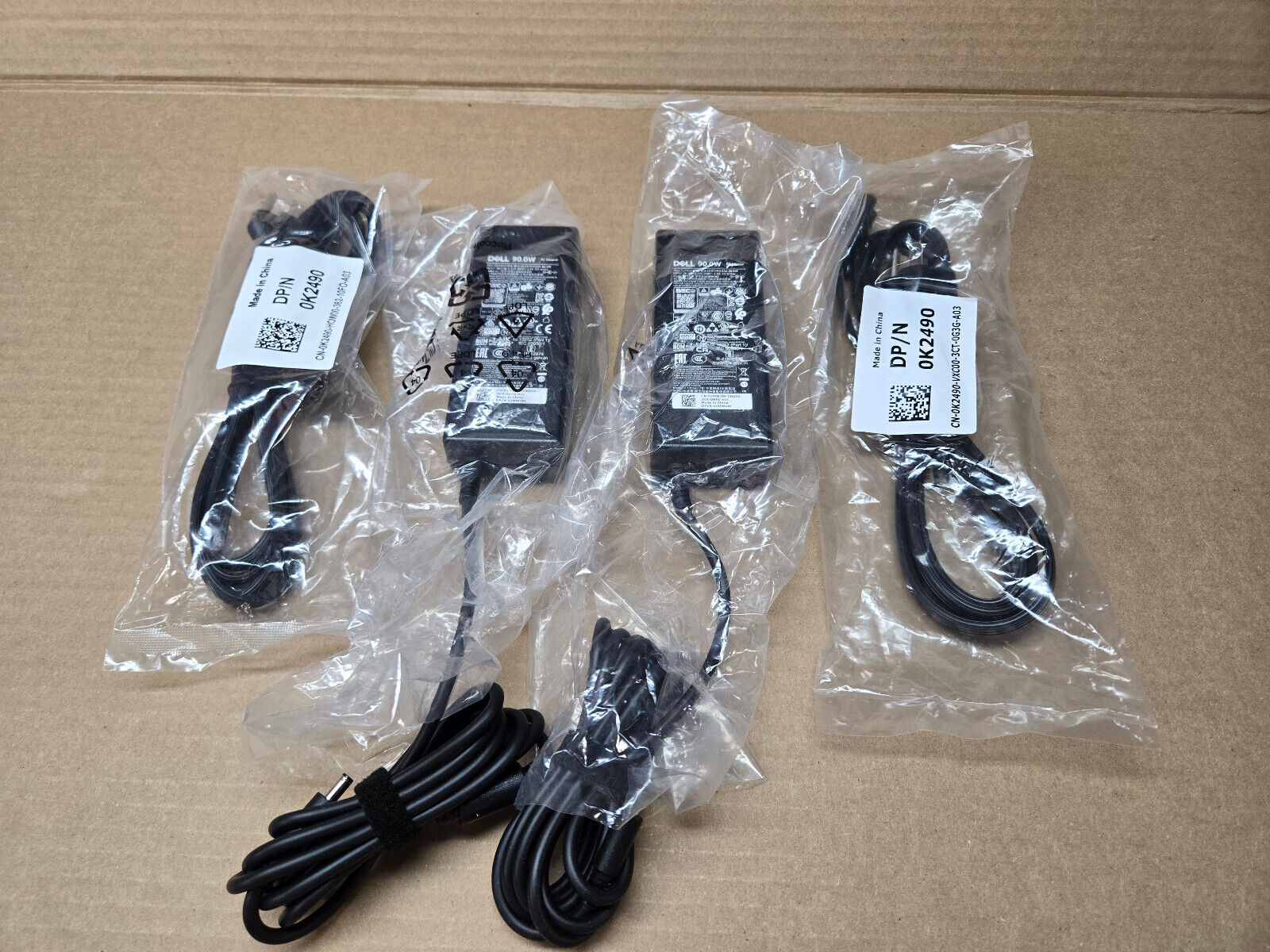 (Lot of 2)  Genuine Dell Slim 90W GaN 4.5mm Charger AC Power Adapter HA90PM190