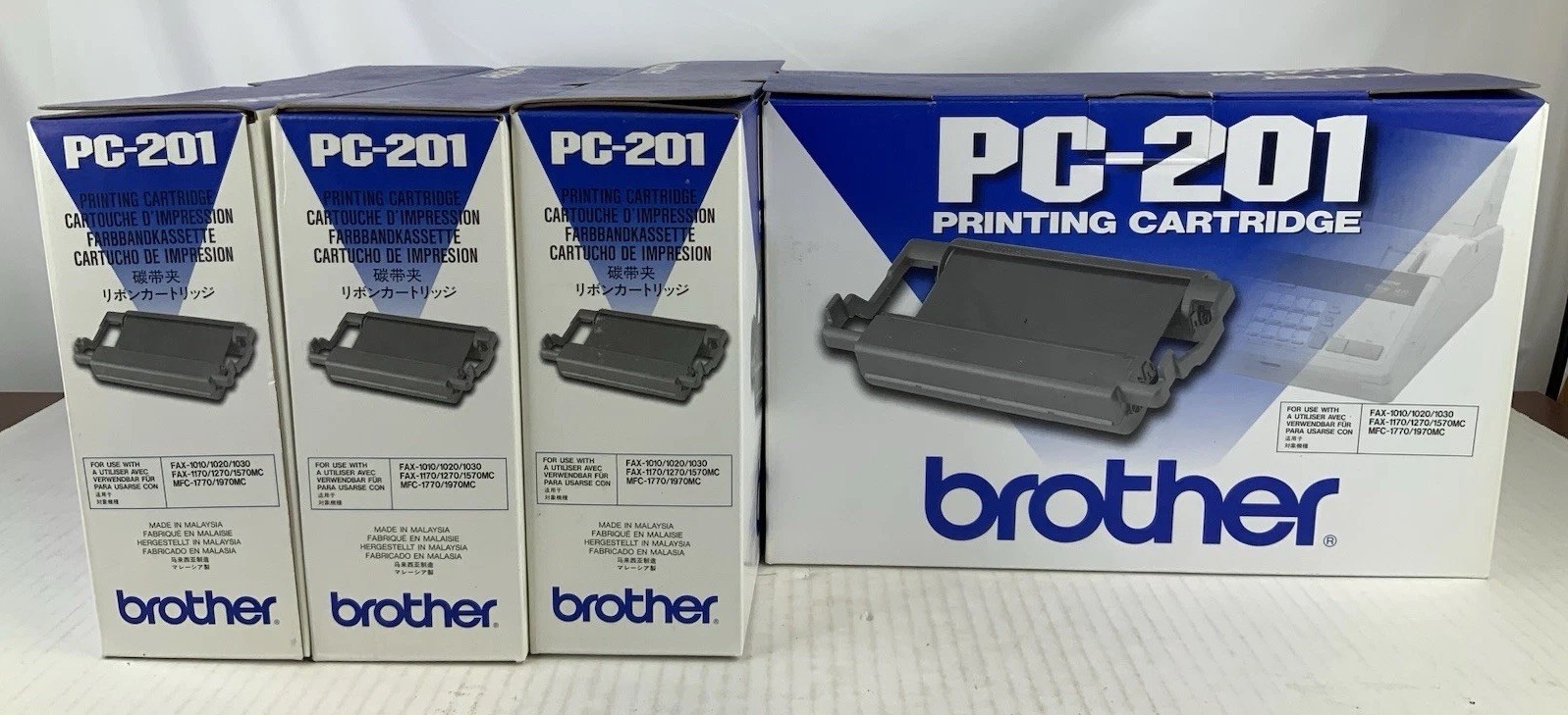 Genuine Brother Printer Toner Cartridges Model PC-201 Black Lot of 5 New