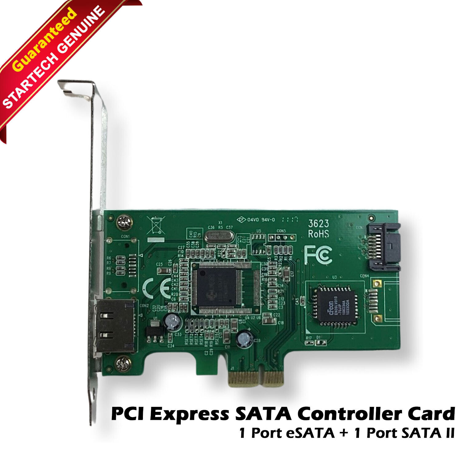 StarTech 1 Port eSATA + 1 Port SATA II PCI Express SATA Controller Card 7VCM4