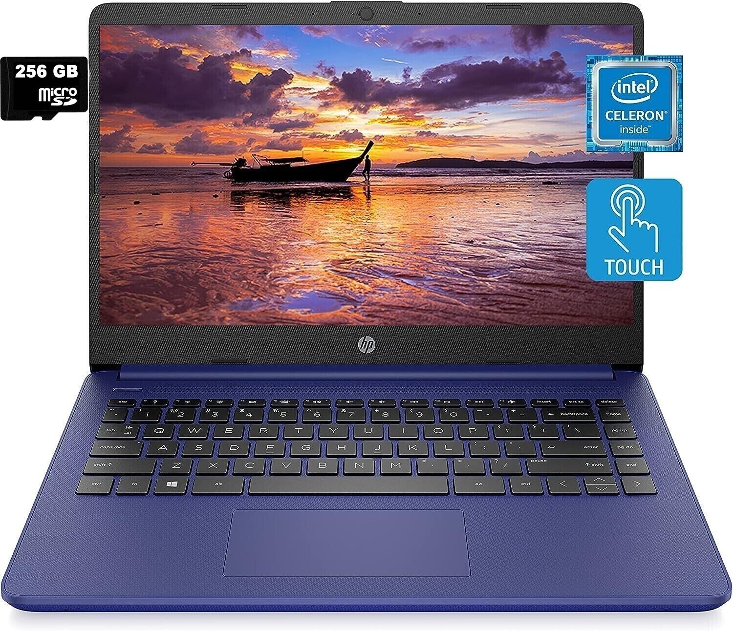 Newest HP 14'' Touch Laptop Intel 2-Core CPU 16GB RAM 320GB (64+256) Win11 Blue
