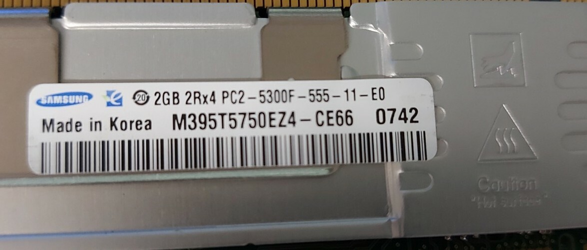 Samsung PC2-5300F DDR2 Server RAM M395T5750EZ4-CE66 Memory Server Lot 10x2GB 