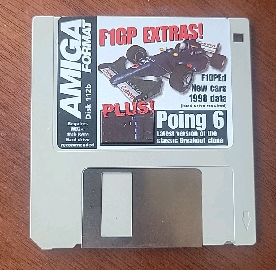  Amiga Format Cover Disk 72a F1GP EXTRAS 1998 DATA rare Find 