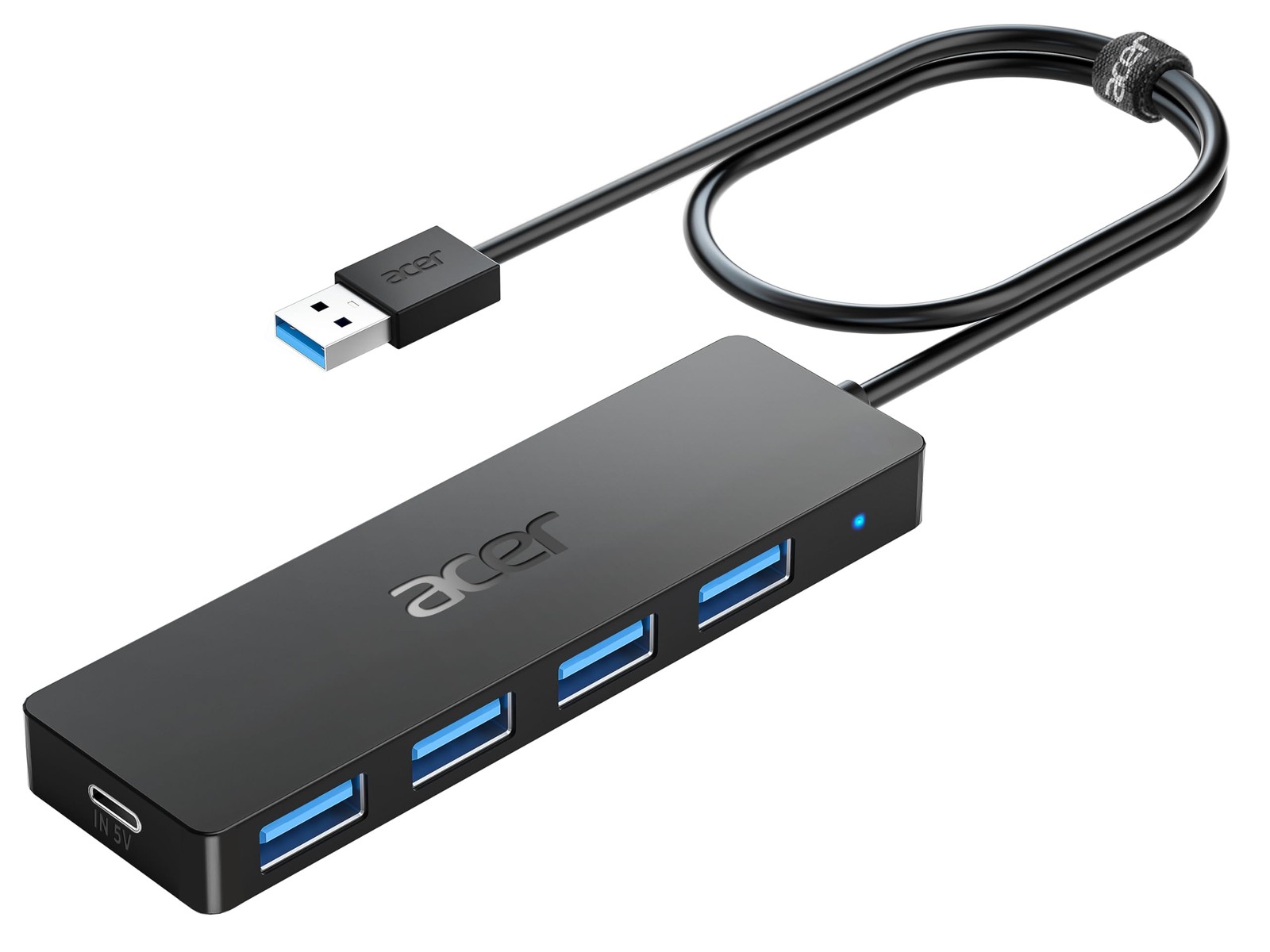 Acer 4-Port USB 3.0 Hub - Fast Data Transfer, Compatible with Laptops & PCs