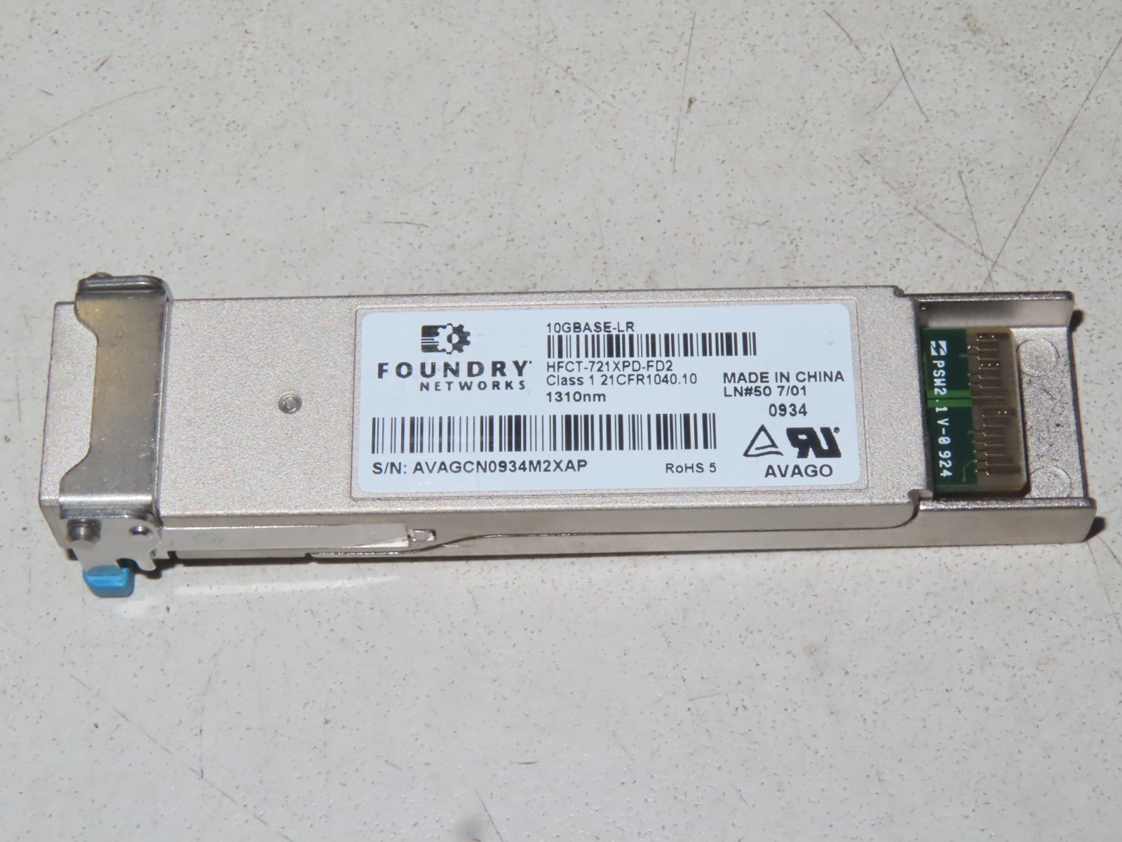 Lot of 4 Foundry Networks 10GBASE-LR HFCT-721XPD-FD2 1310mm 21CFR1040.10