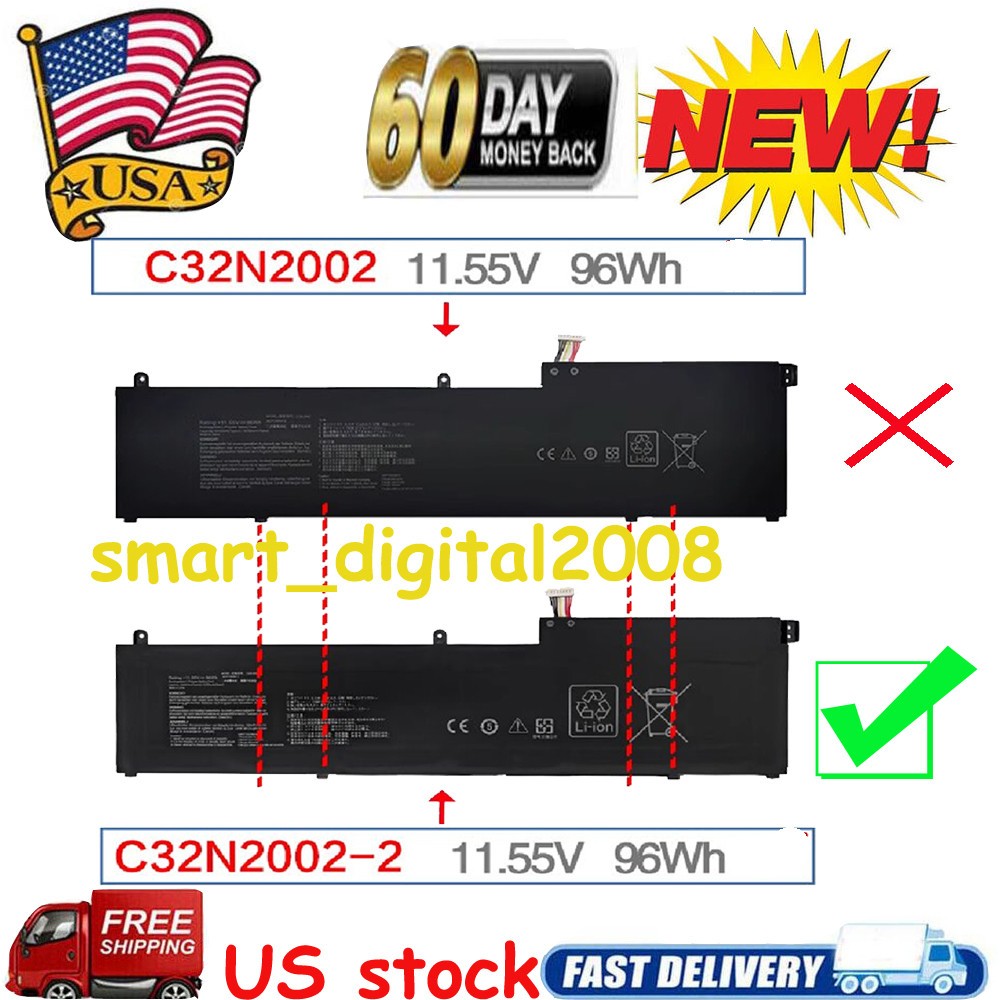 New Replacement C32N2002-2  Battery for Asus ZenBook Pro 15 Flip OLED series