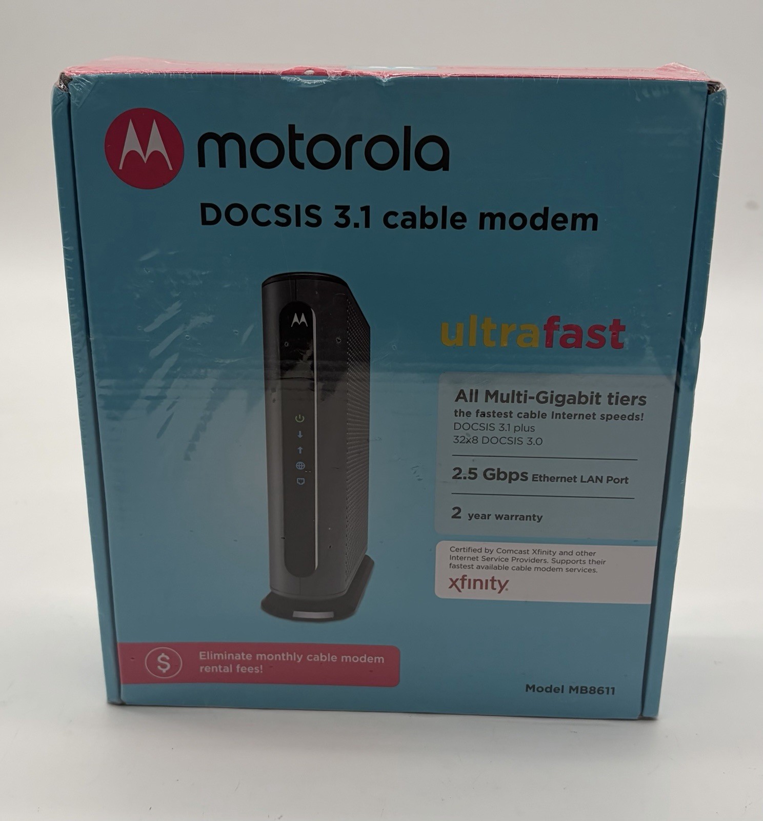 Motorola MB8611 DOCSIS 3.1 Cable Modem 2.5Gbps Ethernet NEW SEALED Xfinity