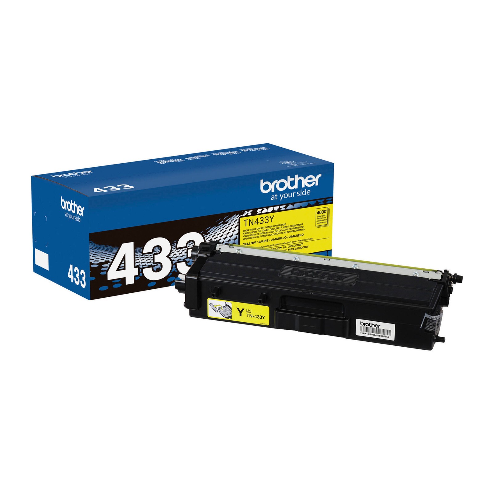 Brother TN433Y Yellow High-Yield Toner Cartridge (XL)