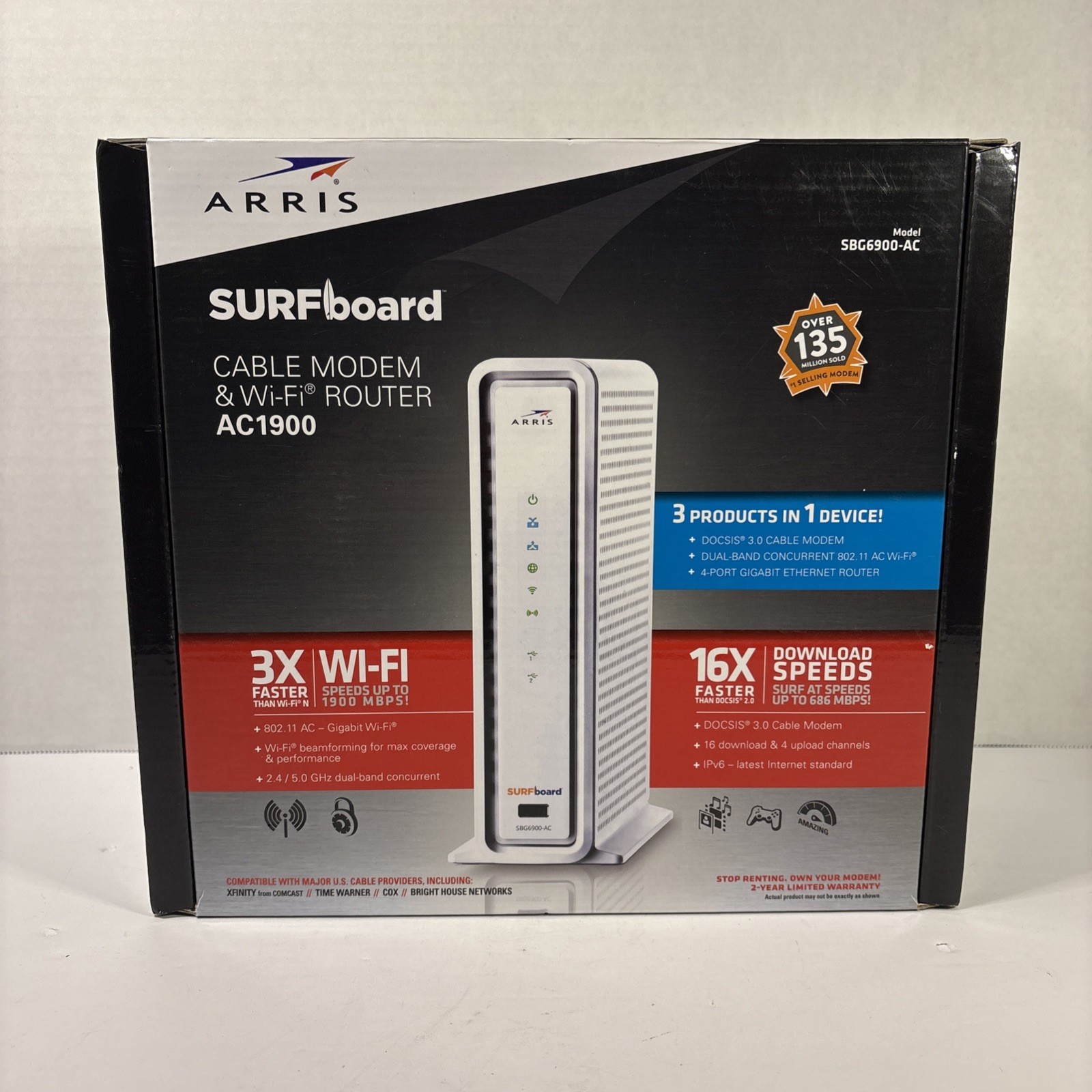 ARRIS SURFboard SBG6900-AC Cable Modem WiFi Router DOCSIS 3.0 AC1900 Dual Band