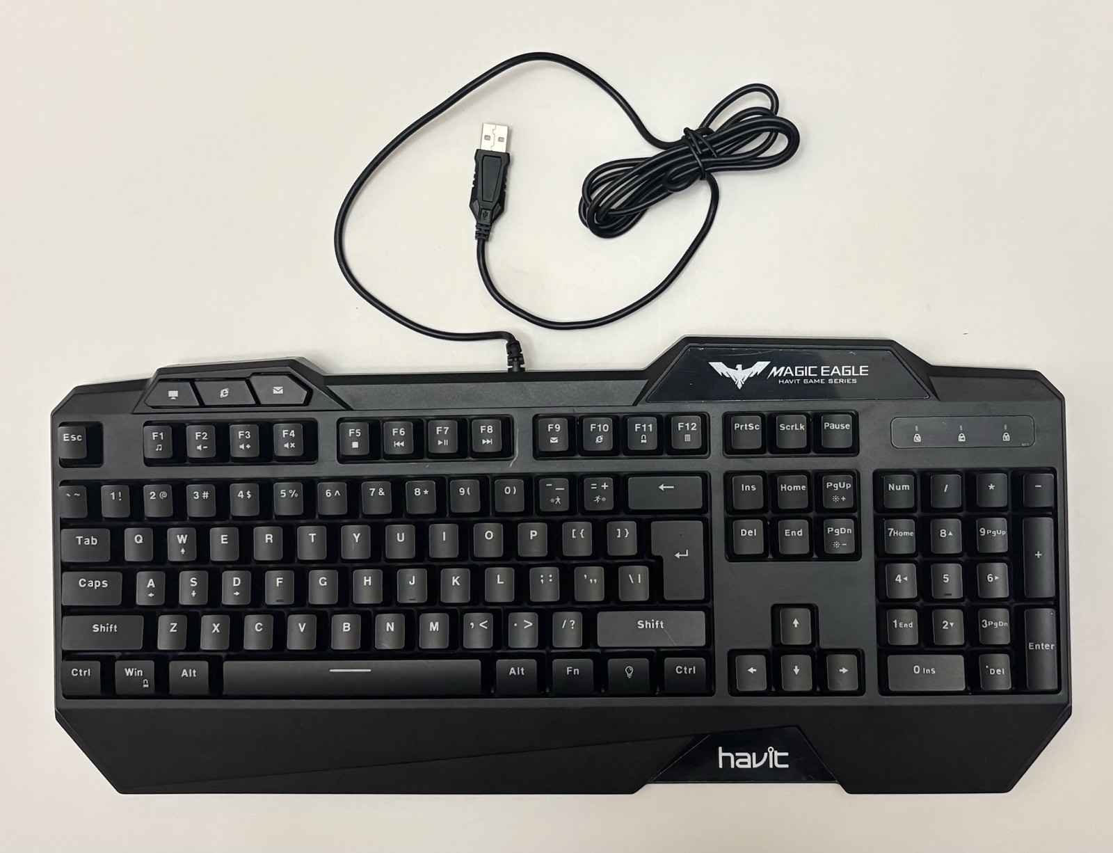 HAVIT HV-KB558CM Rainbow Backlit Gaming Keyboard Black - Excellent Condition