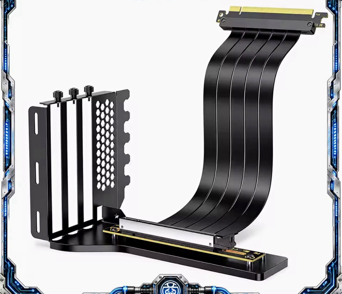 PCIe 4.0 x16 Vertical GPU Mount Bracket w/ 90° Riser Cable, MPN PCIE 4.0