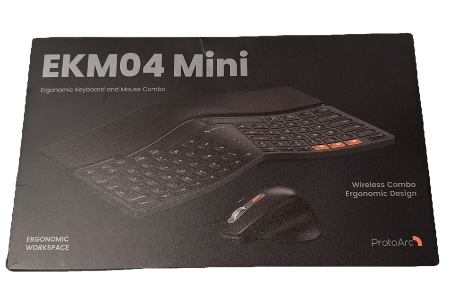 ProtoArc Ergonomic Keyboard Mouse, EKM04 2.4GHz Wireless Ergo Keyboard Mouse 