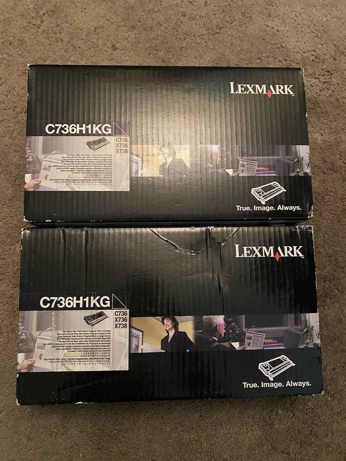 Genuine Lexmark C736H1KG Black Toner Cartridge C736 X736 X738 Lot Of 2