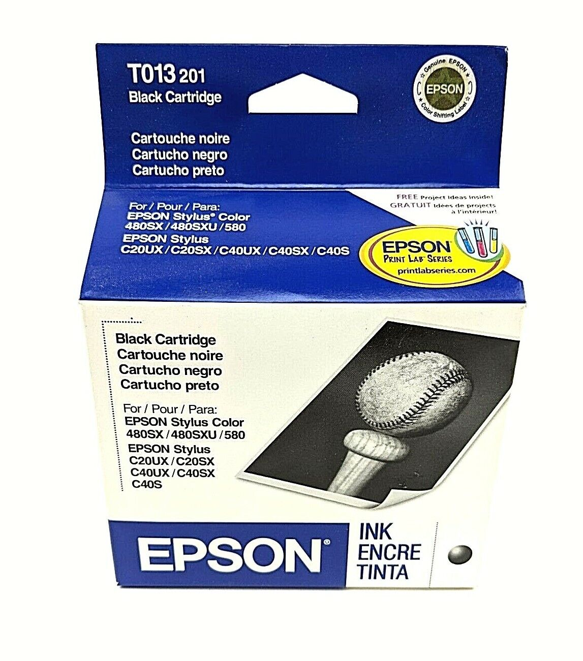 Epson T013 201 Black Genuine Ink Cartridge Stylius Color Sealed Expired 2007