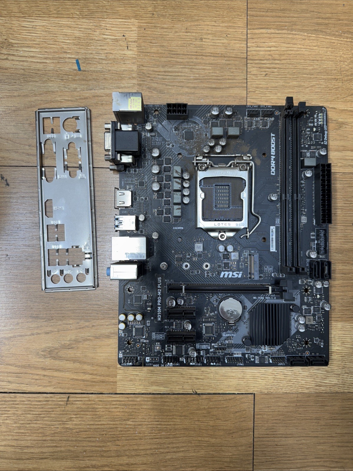 MSI H310M PRO-M2 PLUS Intel LGA1151 DDR4 Micro ATX Motherboard with I/O Shield