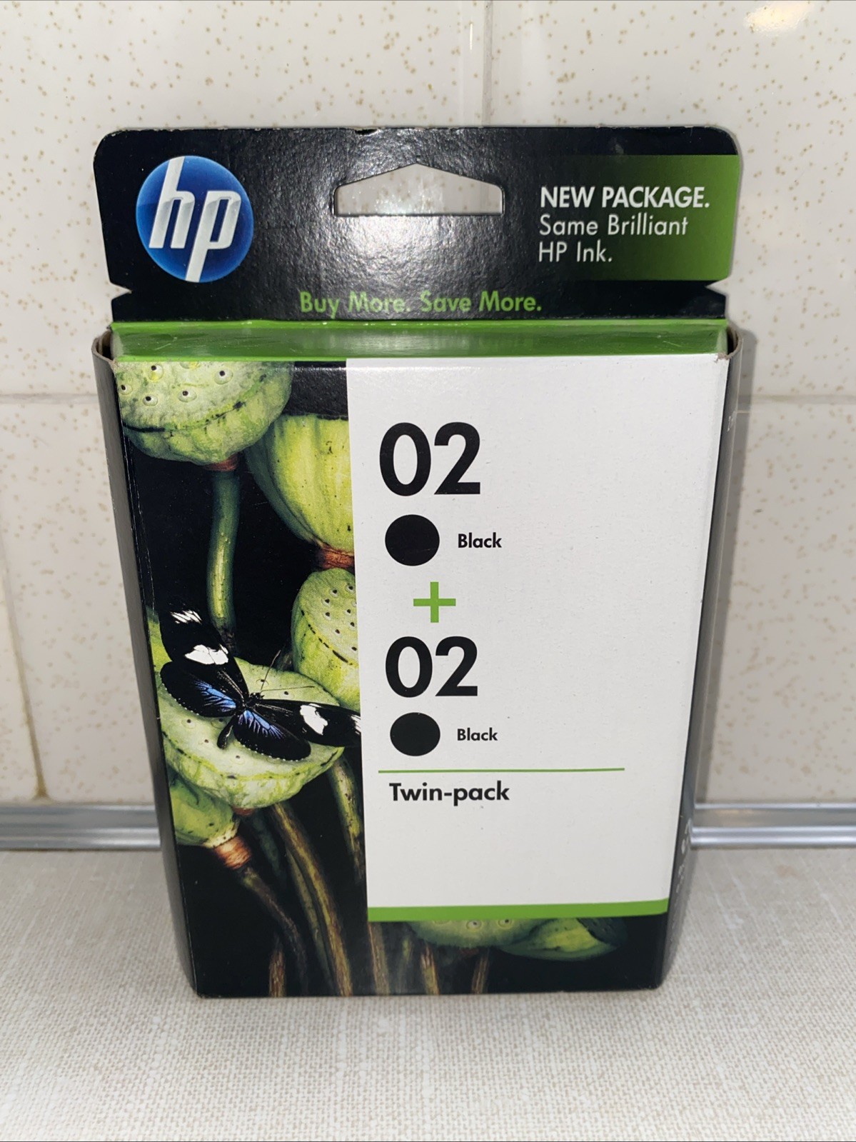 Genuine HP 02 Twin Pack Black Ink Cartridges New In Box Exp 12/11 New