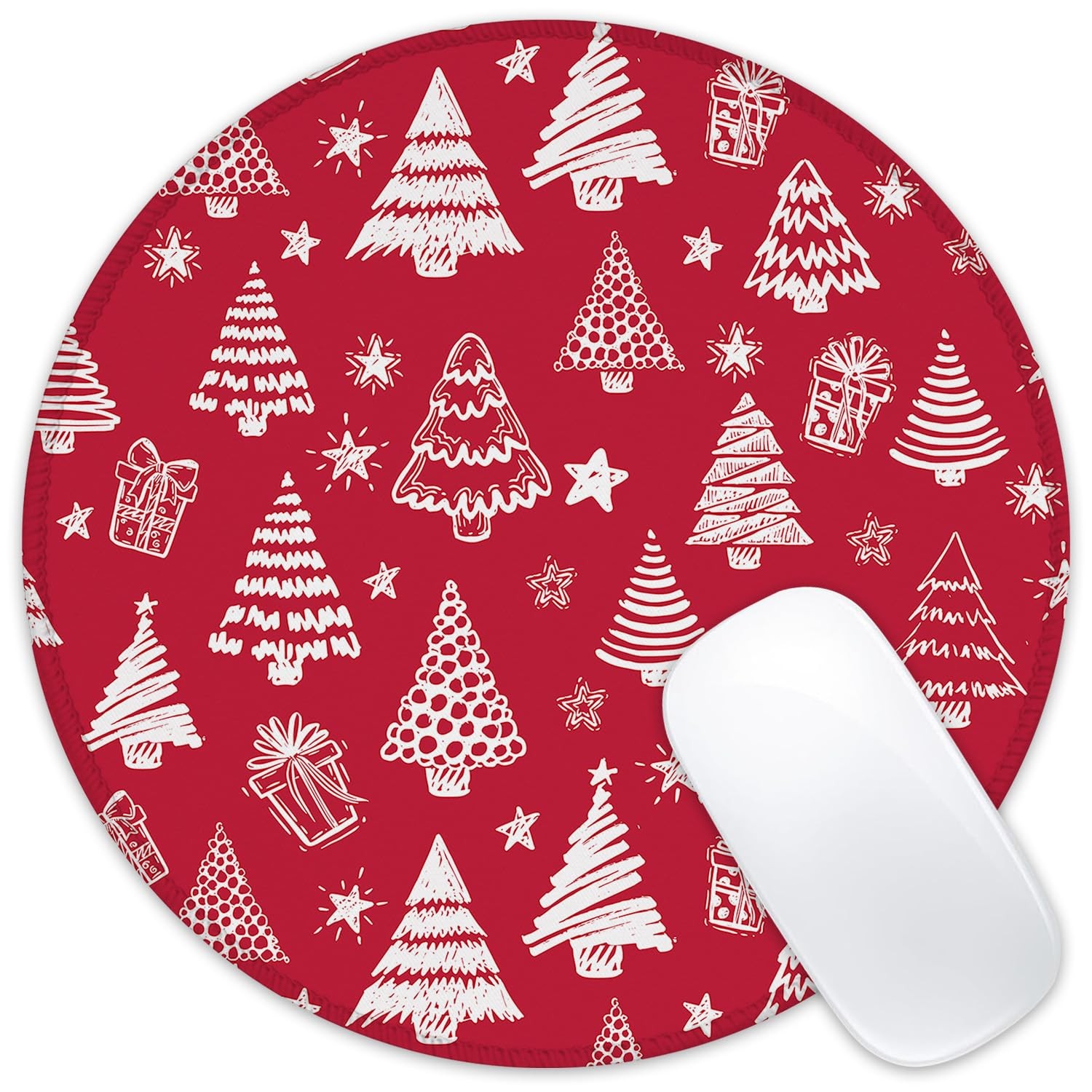 ghatobty Chrismas Mouse Pad Happy Holidays Round Mousepad 01 