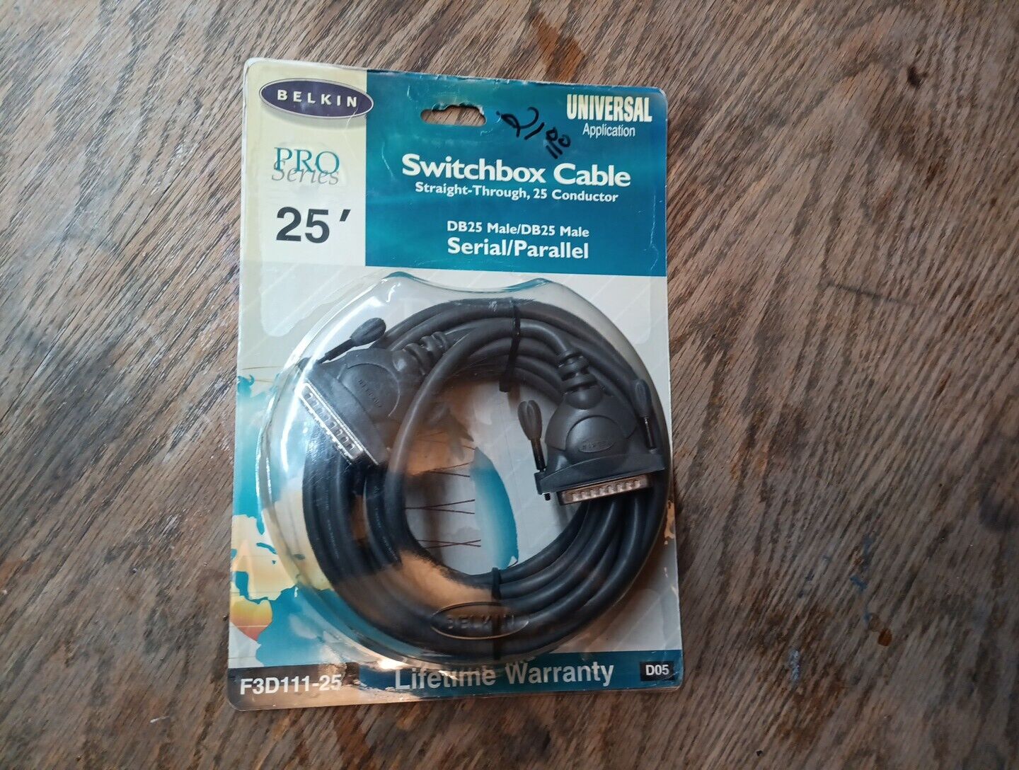 Belkin 25Ft DB25 Pin Male to Male M/M Parallel or Serial Cable  *NEW