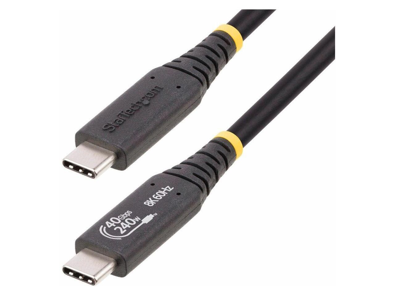 StarTech 1.6ft USB4 Cable USB-IF Certified USB-C Cable 50C40GUSB4CABLE