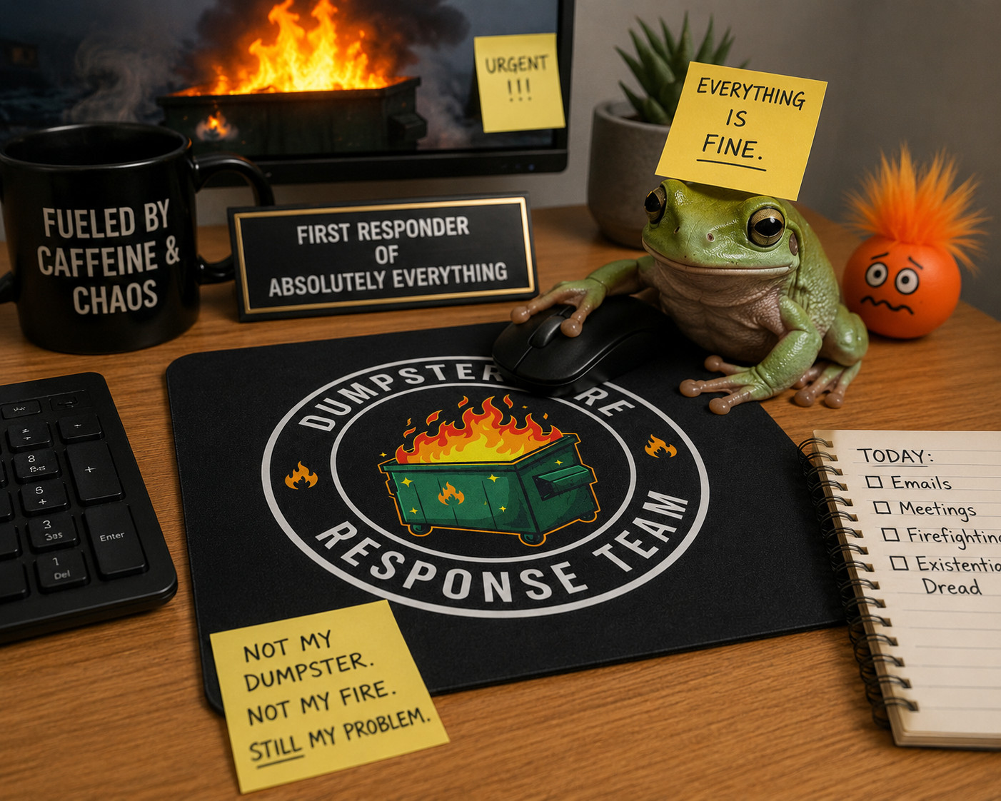 🔥 Dumpster Fire Response Team Mouse Pad 🔥
