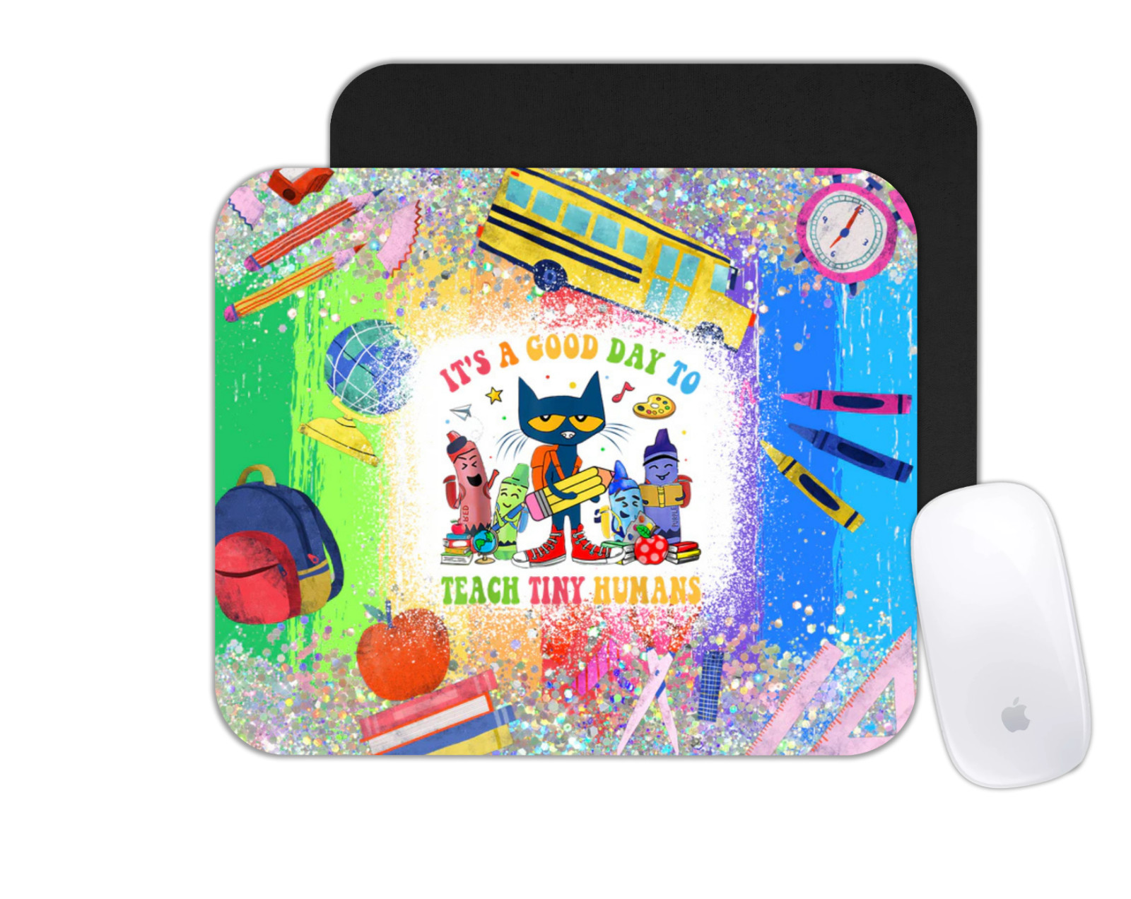 Custom Mouse Pad Personalized Photo Office Desk Mat Pete the Cat Teacher Gifts