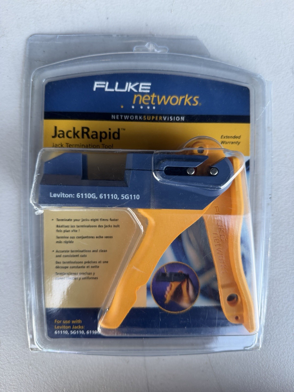 Fluke Networks JR-LEV-2 JackRapid Punchdown Termination Tool 8 Wire