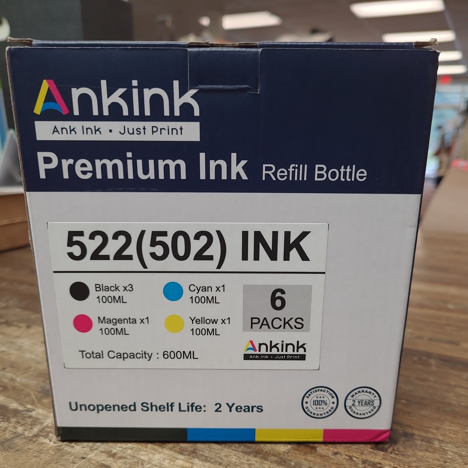 Ankink 502 / 522 Ink Refill Bottles, 6 bottles, New / Open Box - Exp. 9/27