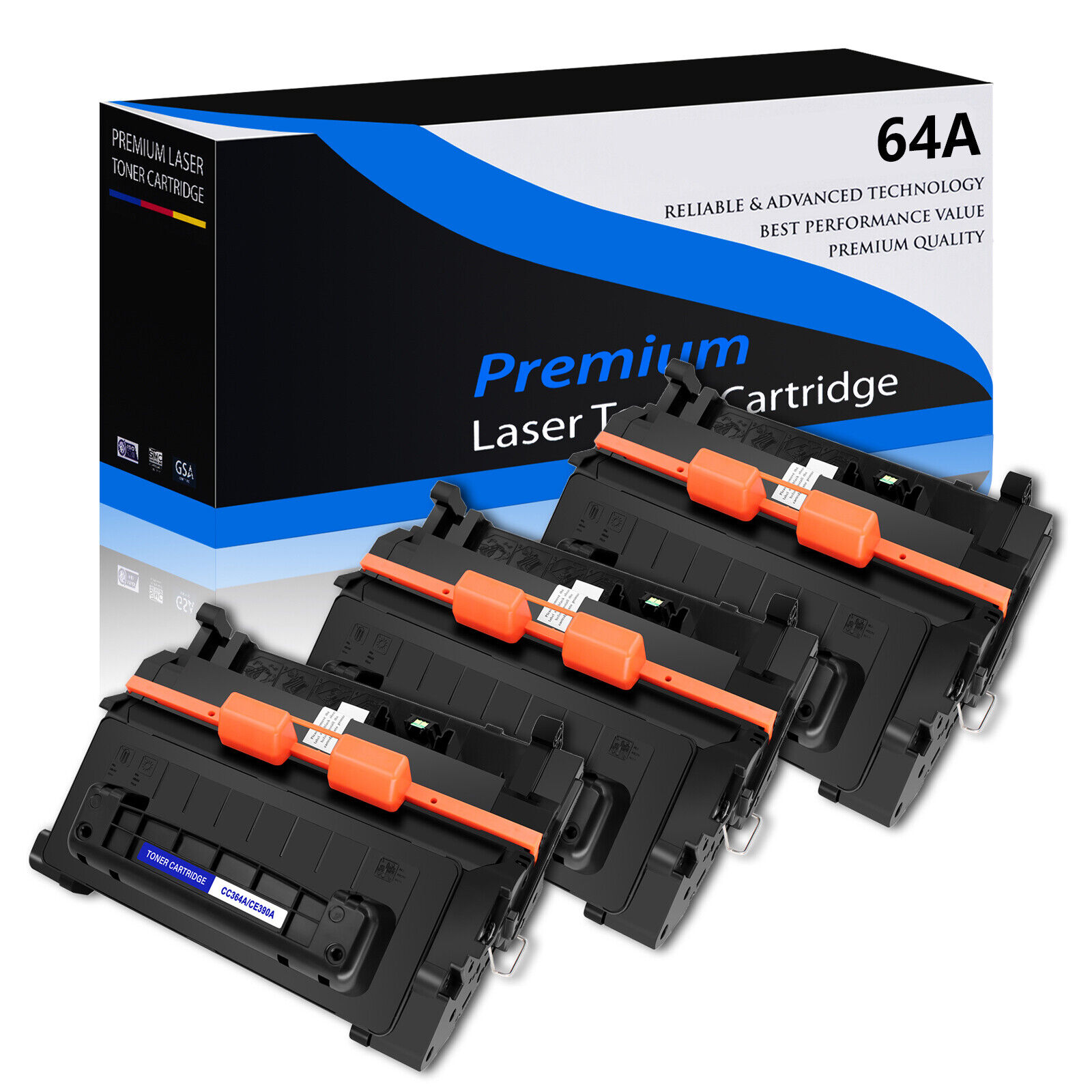 3PK CC364A 64A Toner Cartridge Compatible with HP LaserJet P4515n P4515tn P4515x