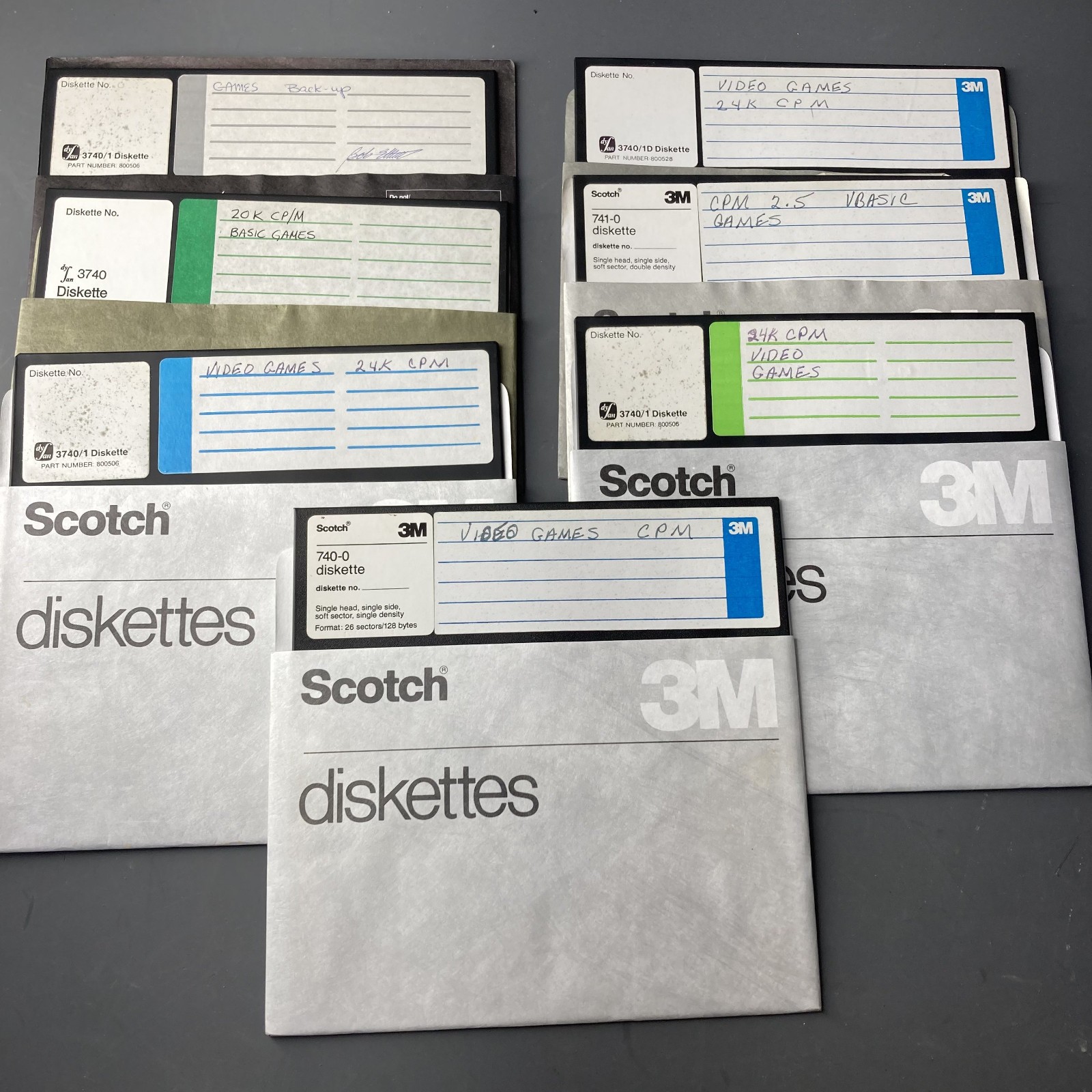 LOT OF  7-CP/M Video Games  8 Inch Floppy Diskette 70s 80s 1970