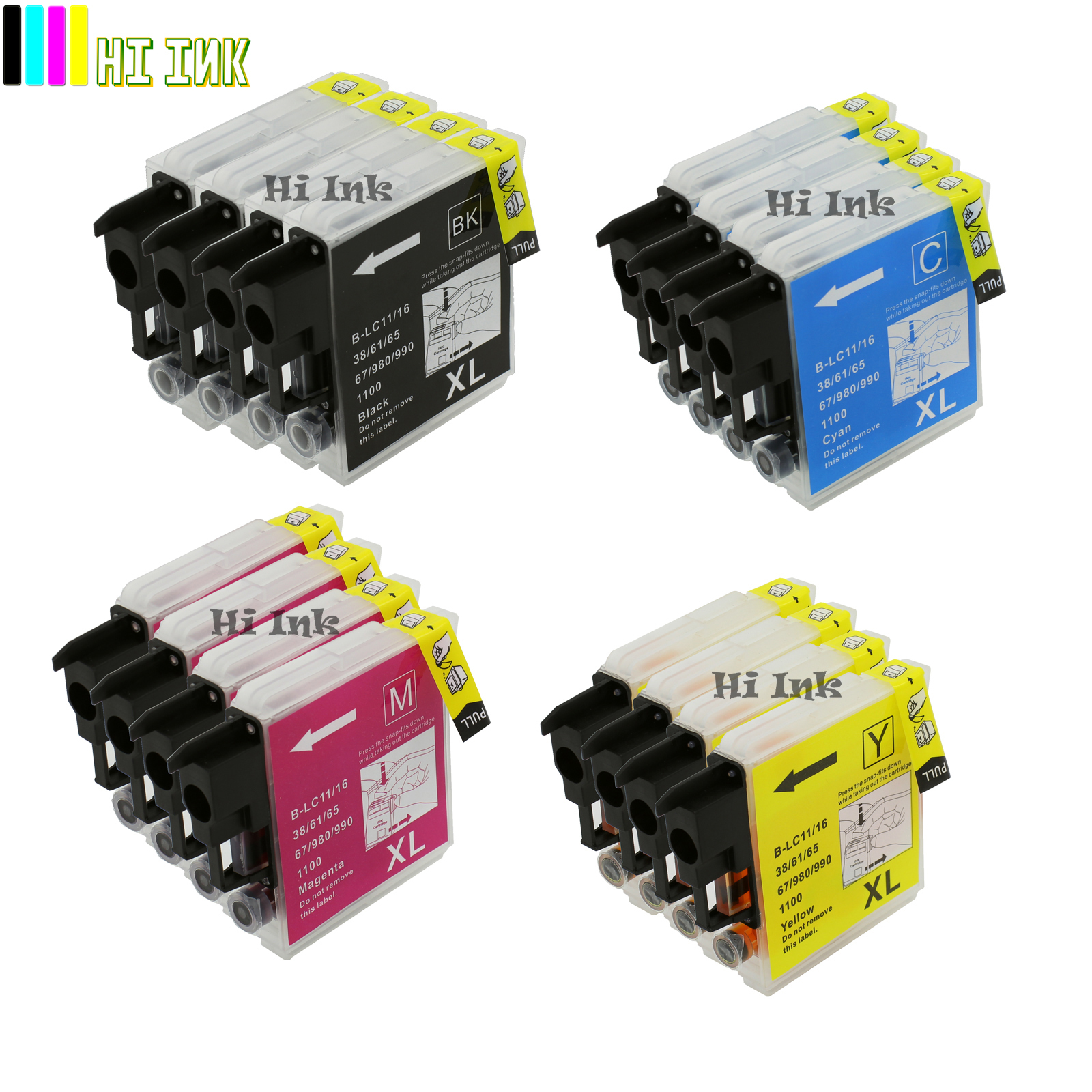 16PK New LC65 XL Ink for Brother MFC-5890CN MFC-5895CW MFC-6490CW MFC-6890CDW