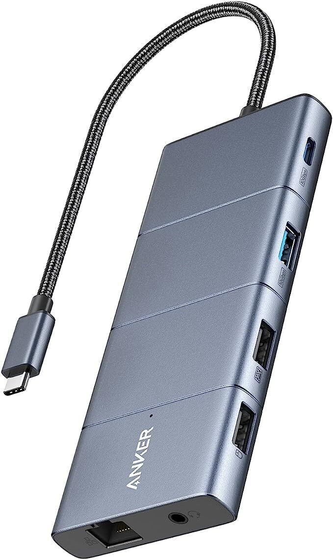 Anker USB-C Hub 11-in-1 Dual Monitor Laptop Docking Station 4K HDMI 100W PD Port