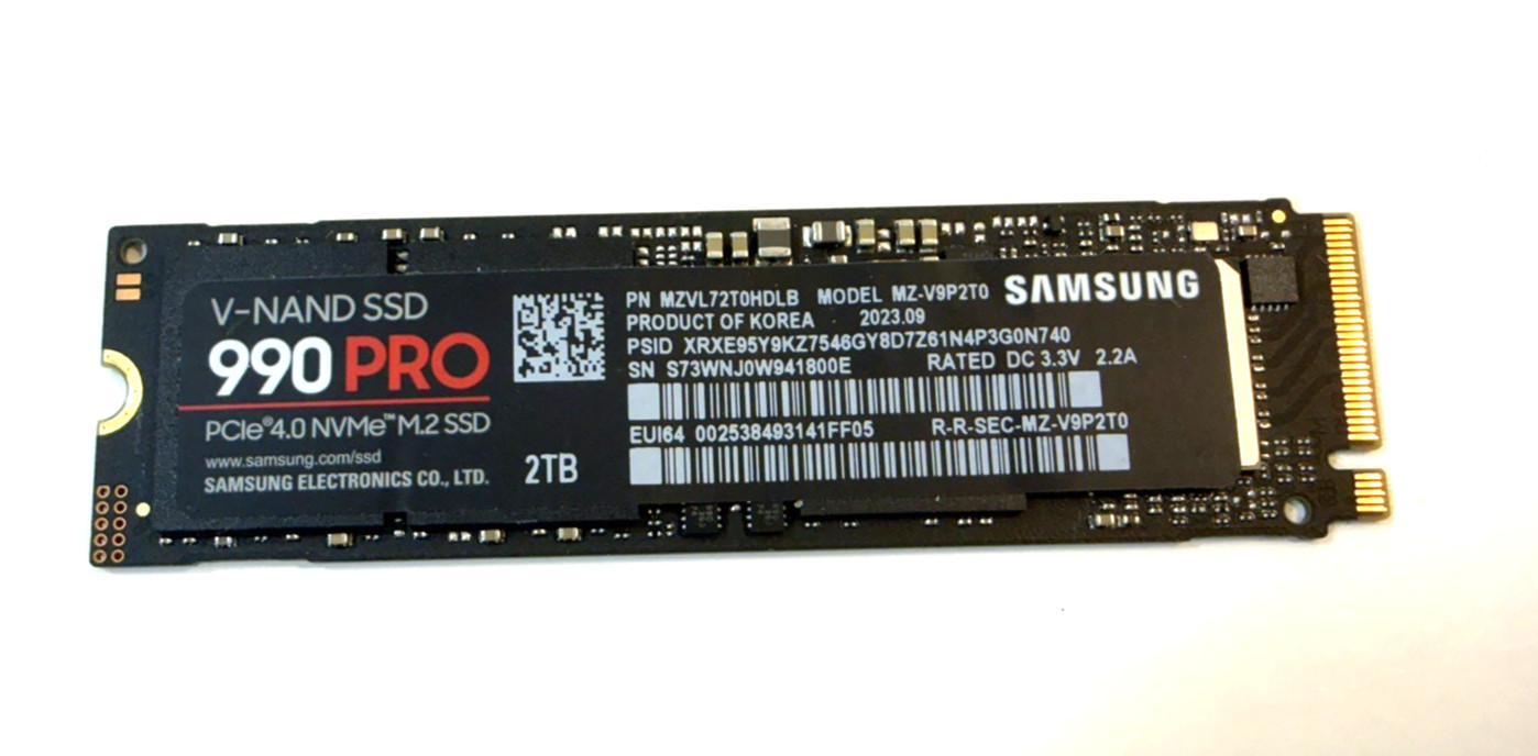 Samsung 990 PRO 2TB M.2 NVMe PCIe 4.0 V-NAND Internal SSD Black