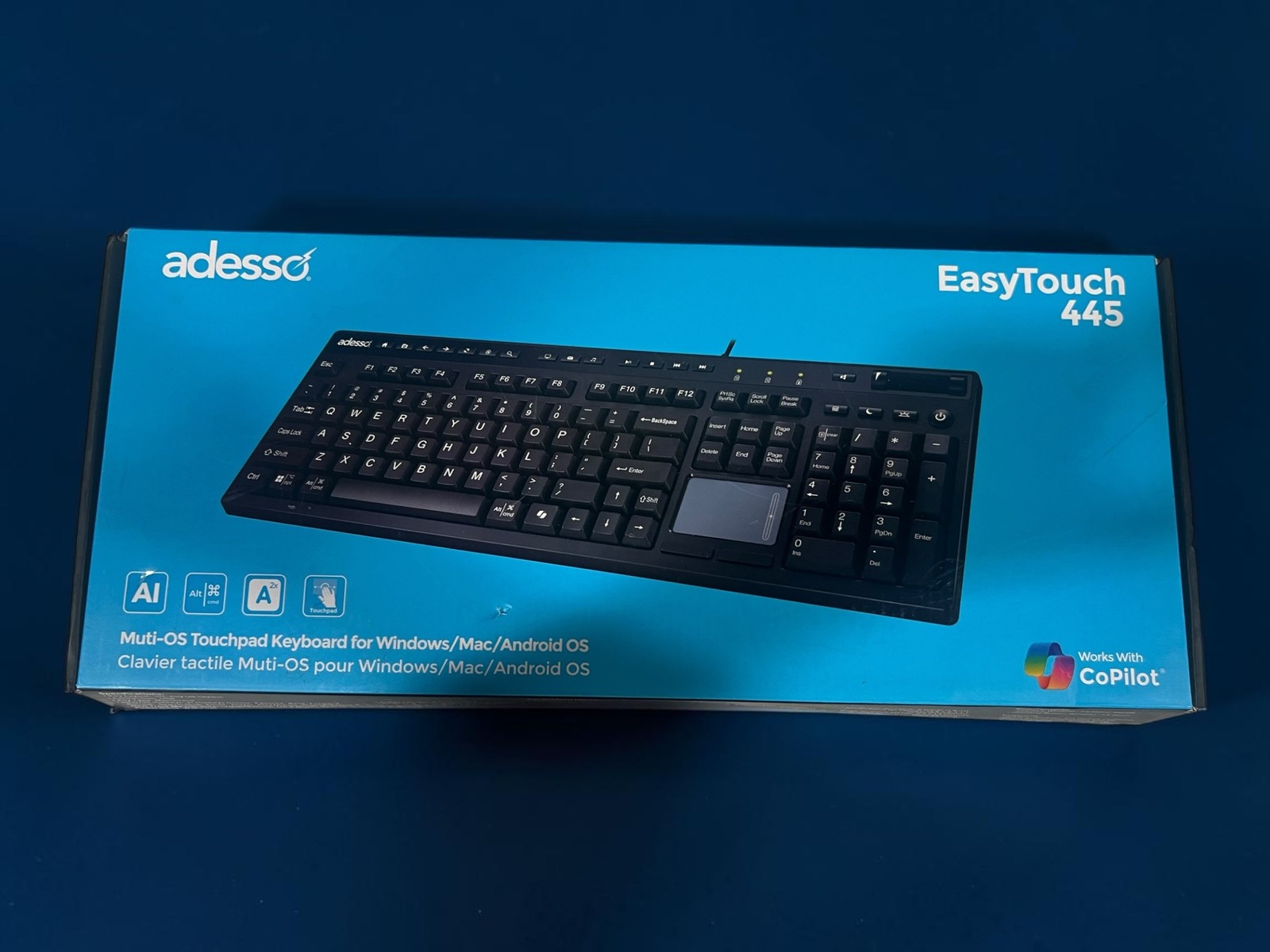 Adesso EasyTouch 445 Wired Keyboard with Built-in Touchpad